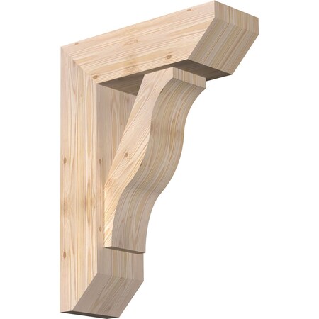 Ekena Millwork Funston Slat Smooth Bracket w/ Offset Brace, Douglas Fir, 7 1/2"W x 22"D x 30"H BKT0806X22X30FST06SDF